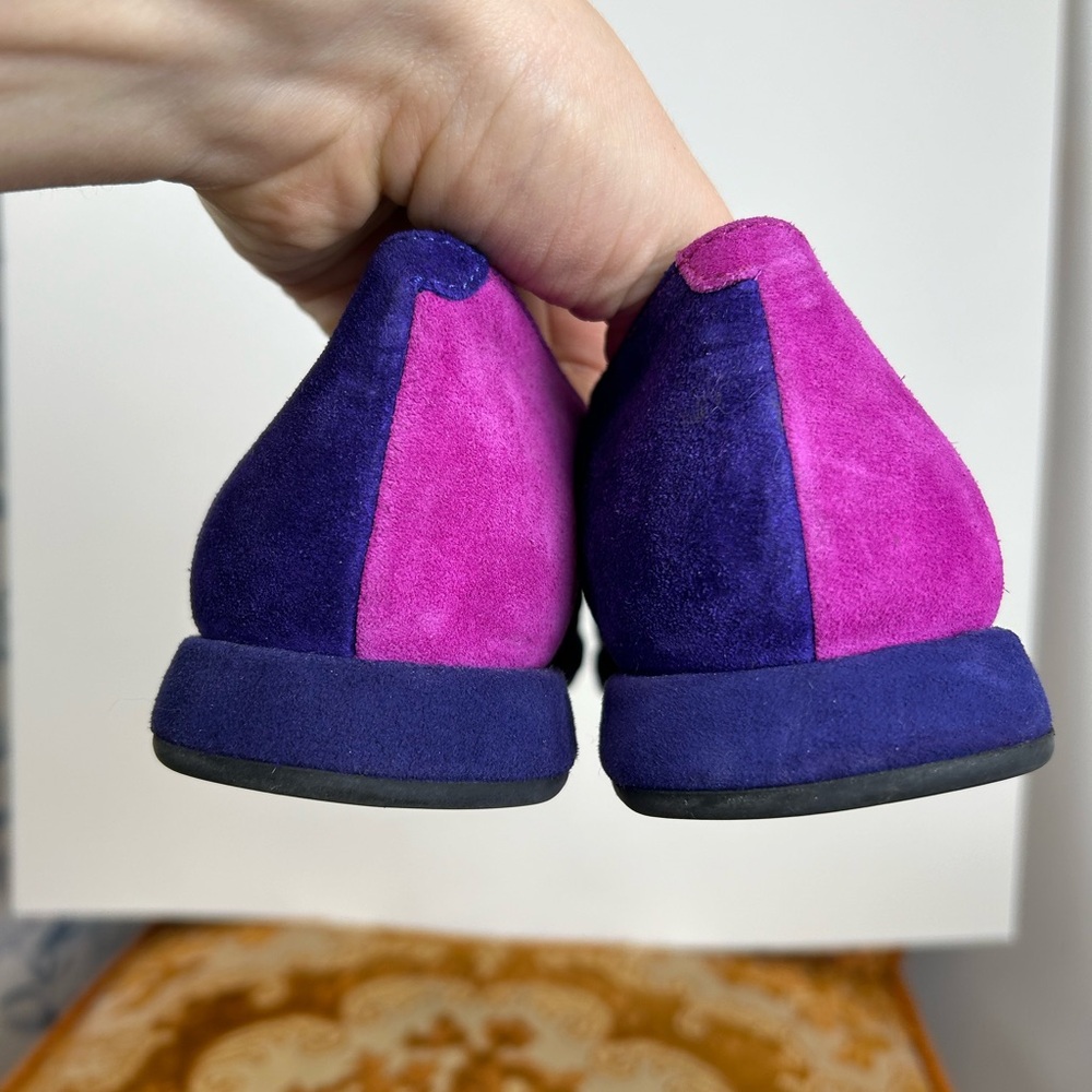 Camper Two-Tone Purple and Magenta Suede Loafers - Picture 6 of 10